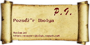 Pozsár Ibolya névjegykártya