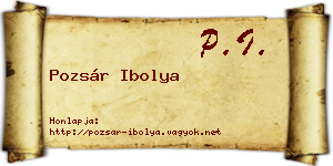 Pozsár Ibolya névjegykártya